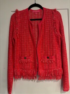 Lily Pulitzer Women's coral Fringe Jacket